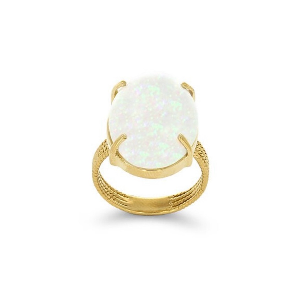14k rose gold opal ring